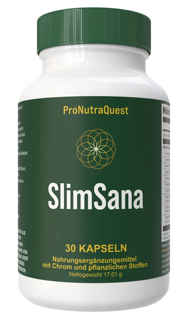 Slim Sana Kapseln – Nahrungsergänzungsmittel mit 11 pflanzlichen Inhaltsstoffen und Chrom