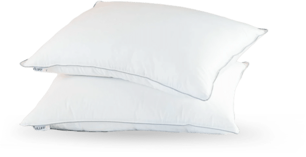 Zenfluffsleep Kissen mit weißem Baumwollbezug und veganer Fluff-Mikrofaserfüllung